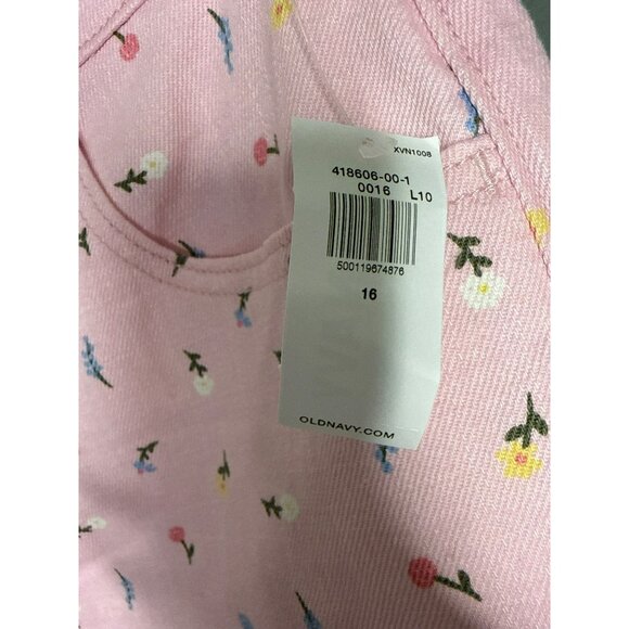 Old Navy Big Girls 16 Pink Floral High Rise Jeans NWT - Picture 4 of 7